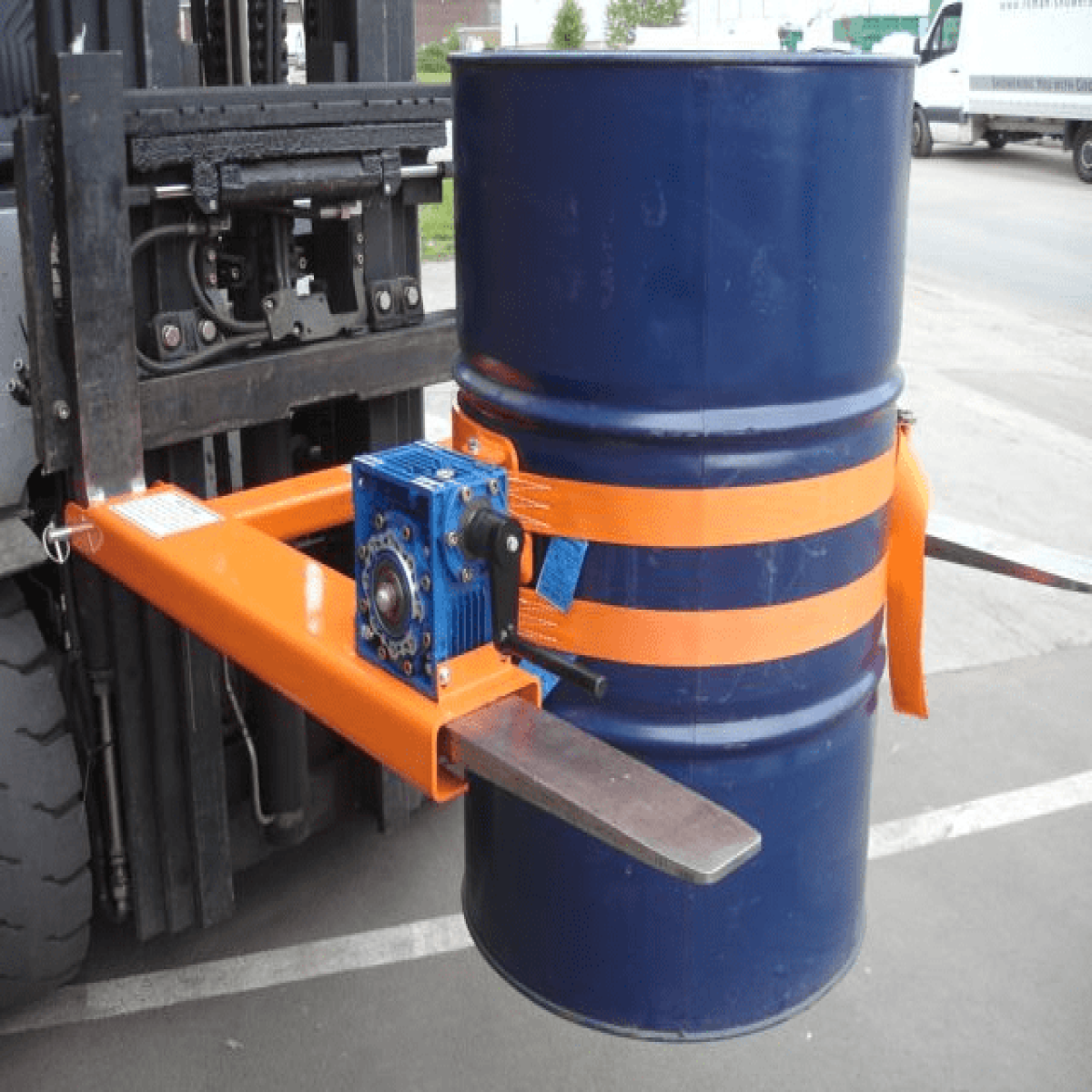 Forklift Drum Turner Attachment. Type DTL-1.0