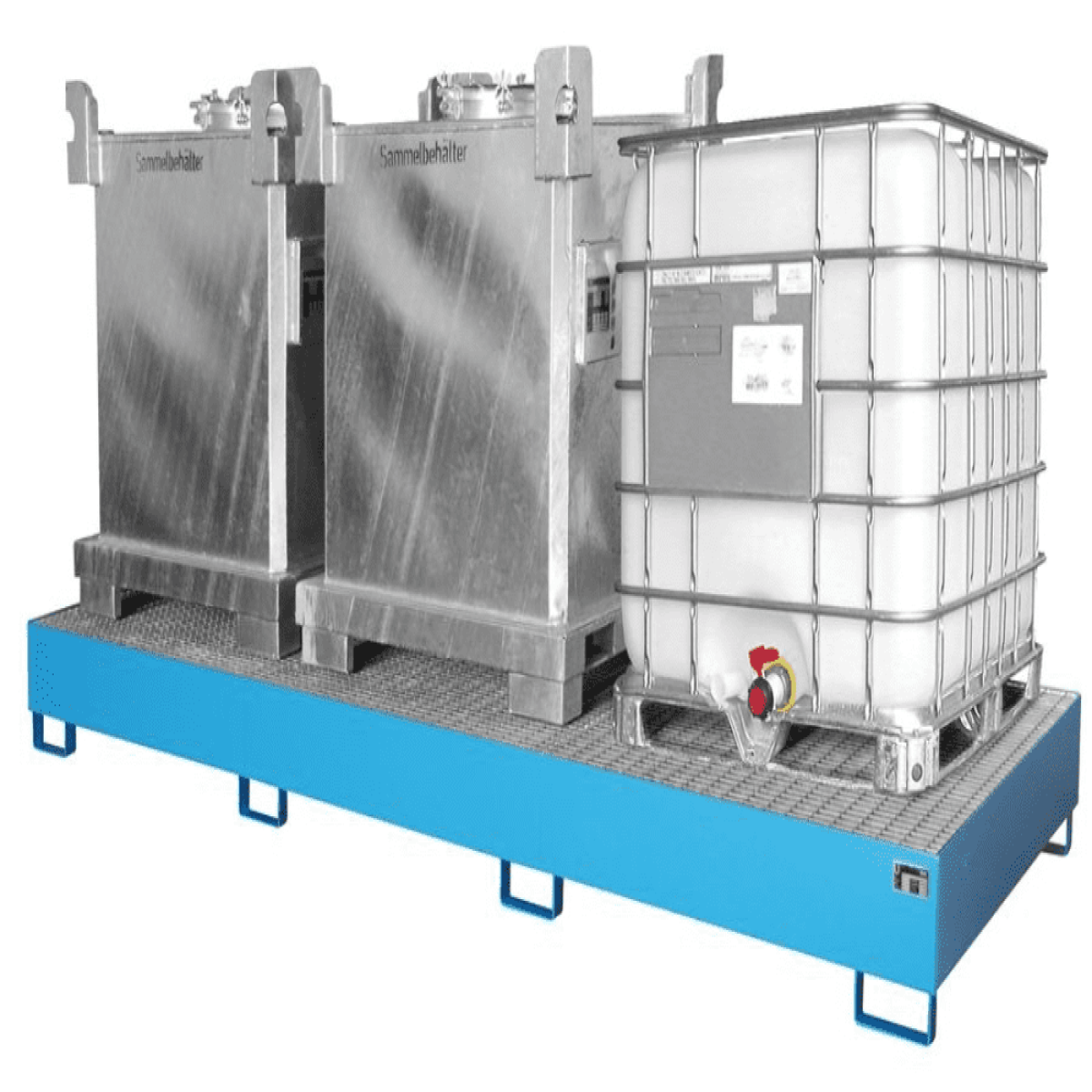 Heavy Duty Steel Sump Pallet - 3 IBCs Type AW 1000-3