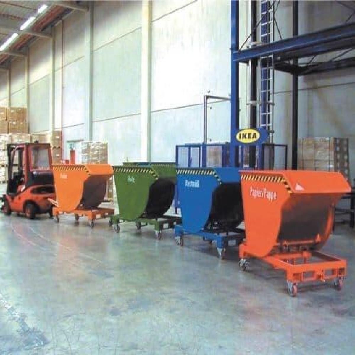 Heavy Duty Roll Forward Tipping Skip -up to 3000 kg  capacity. Type BKM